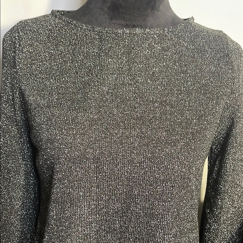 Notations Metallic Black Sweater